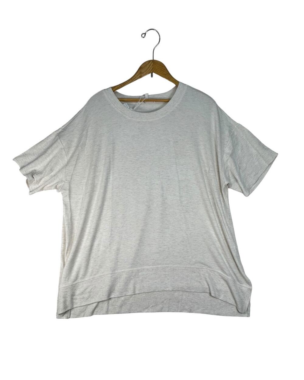 Workshop Republic Womens 2X Top Heather Oatmeal Modal Short Sleeve NWT